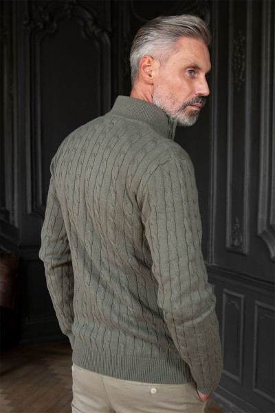 Zielony Sweter Męski Półgolf