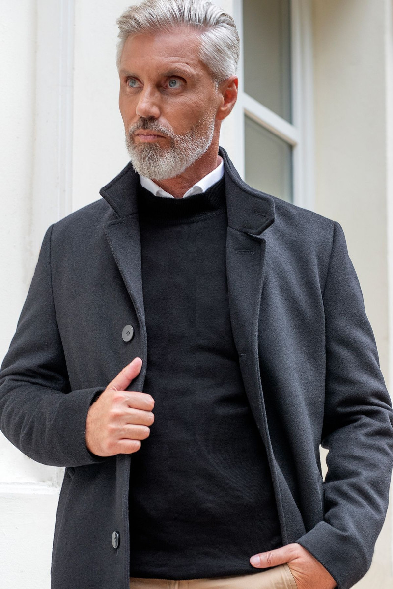 Czarny Sweter Męski Półgolf