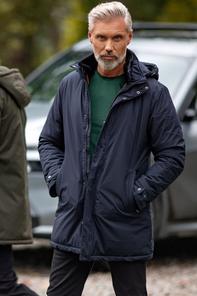 Granatowa Kurtka Męska