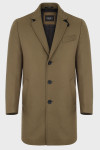 Oliwkowy Płaszcz Męski Wełna