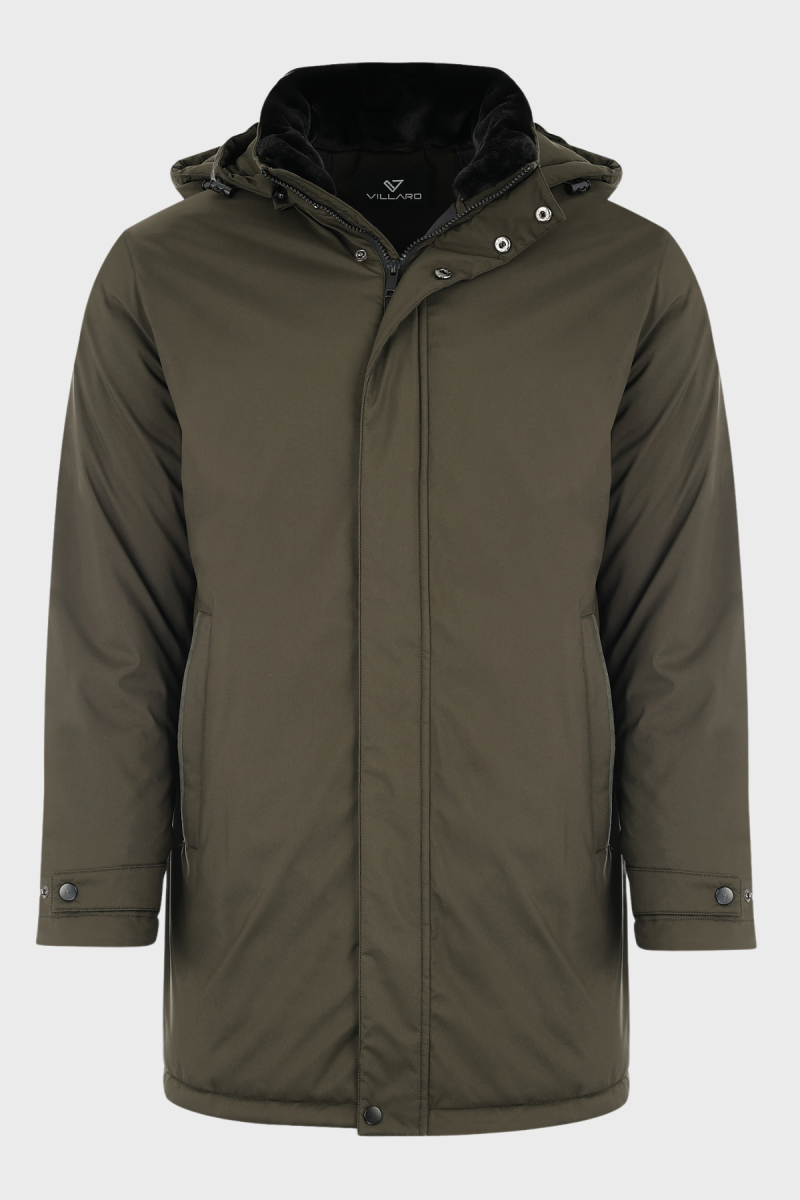 Zielona kurtka męska Villaro z kapturem