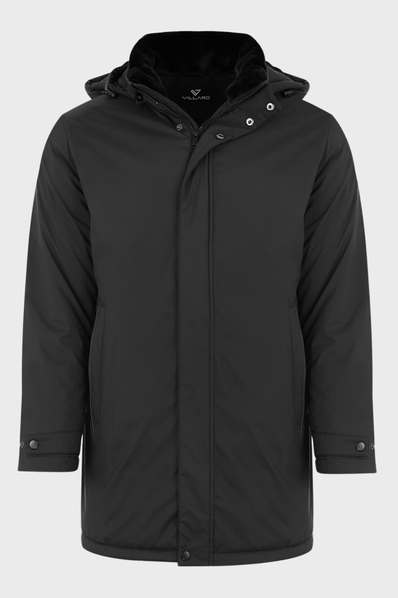 Czarna kurtka męska z kapturem Villaro