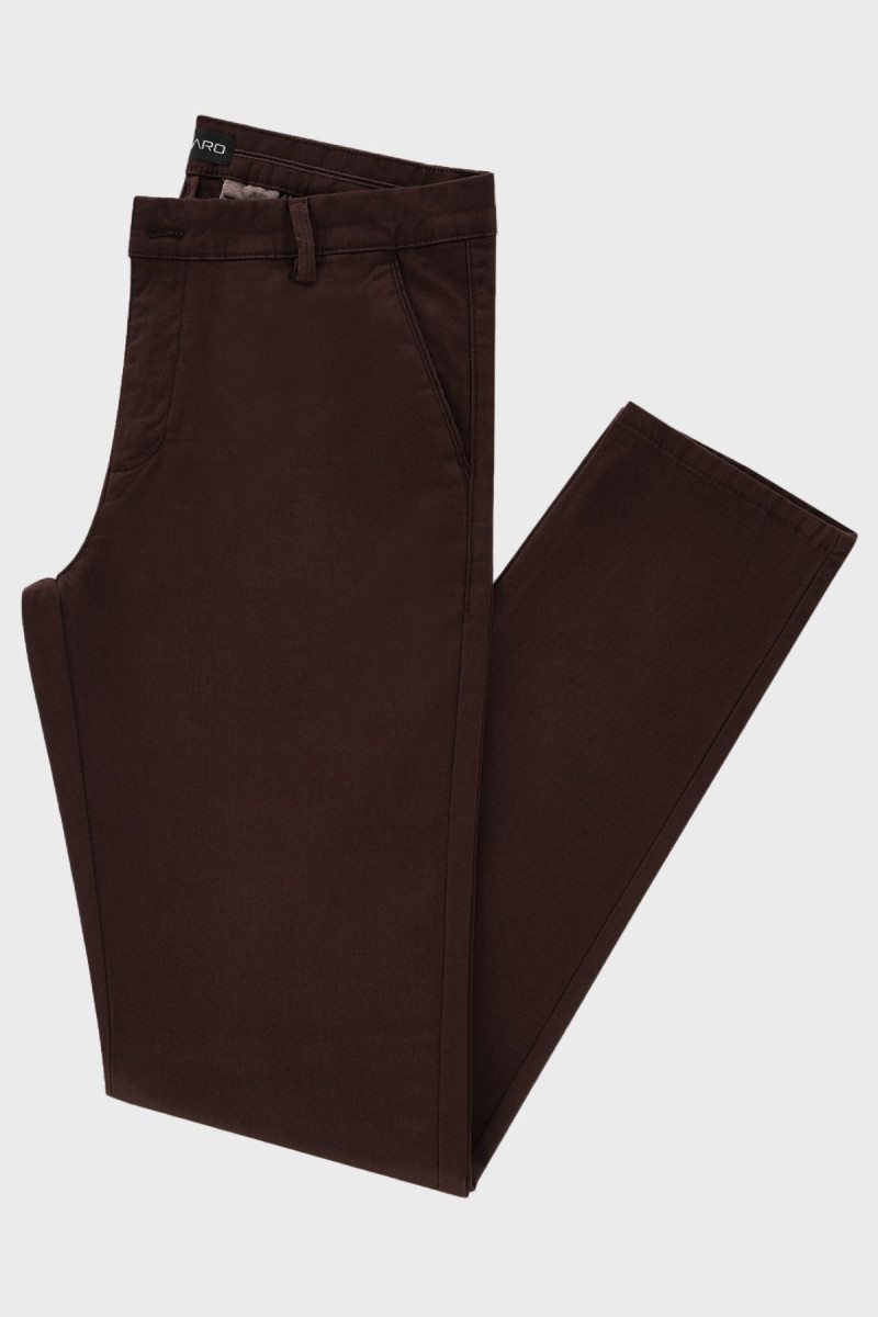 Brązowe Spodnie Męskie Chinosy Struktura