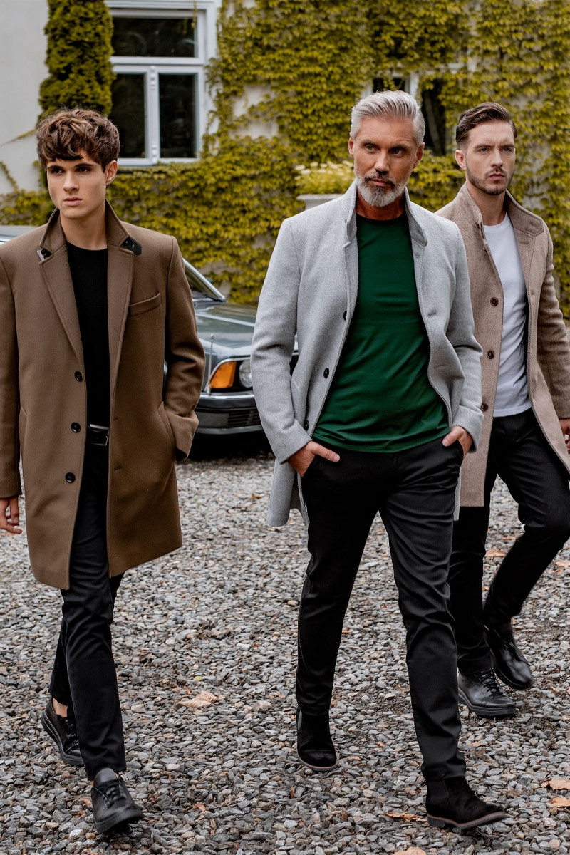 Szary Płaszcz Męski Wełna