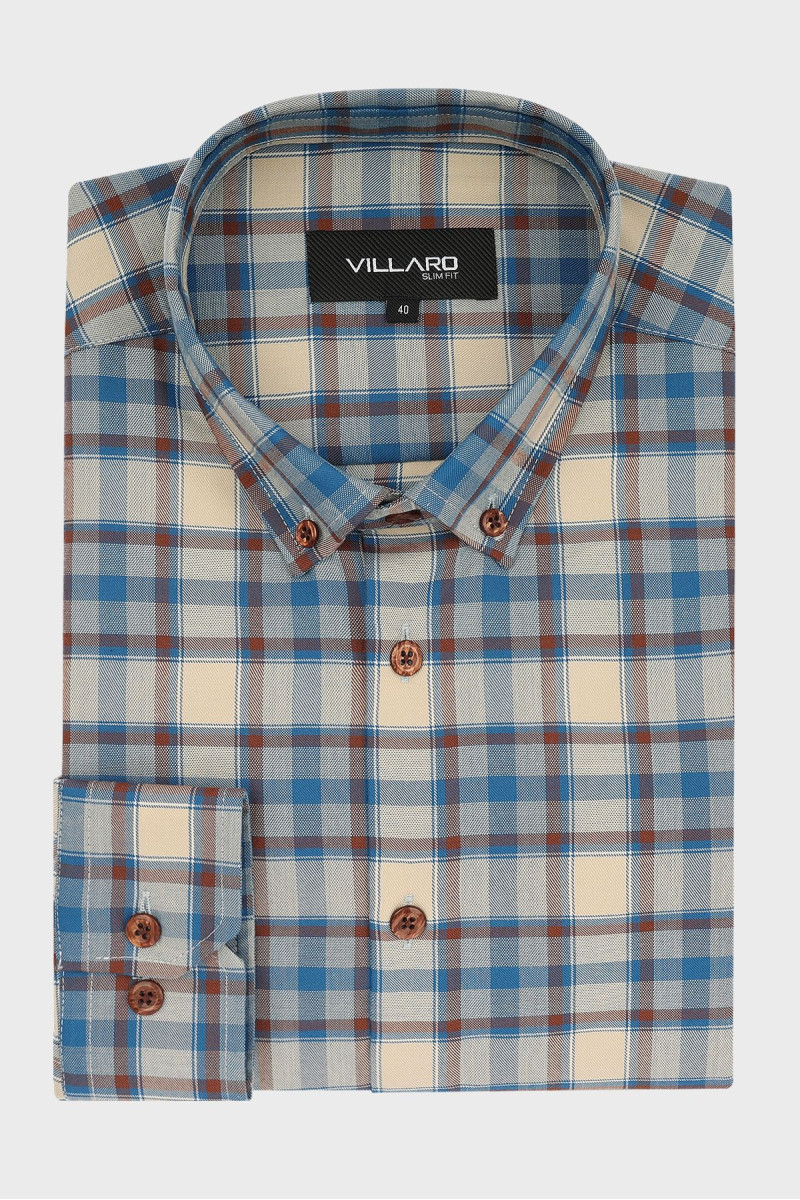 Koszula męska wzór krata | Villaro