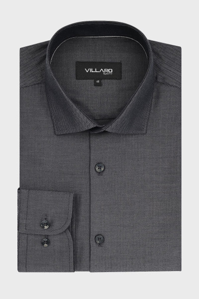Szara koszula męska wzór jodełka | Villaro