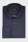 Granatowa koszula męska wzór geometryczny | Villaro