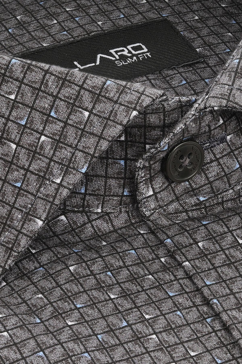 Szara koszula męska wzór geometryczny | Villaro