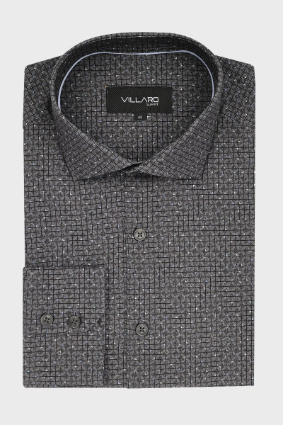 Szara koszula męska wzór geometryczny | Villaro