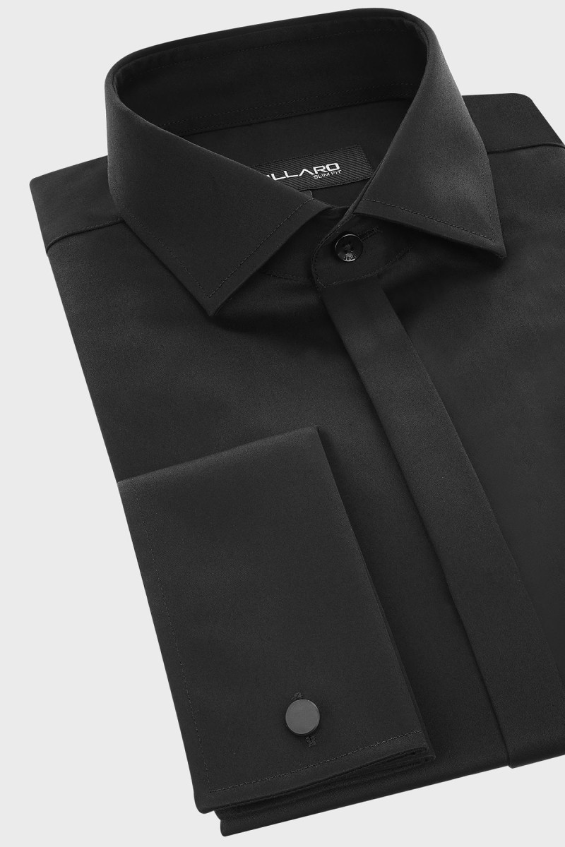 Czarna koszula męska wizytowa | Villaro