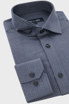 Granatowa koszula męska wzór jodełka | Villaro