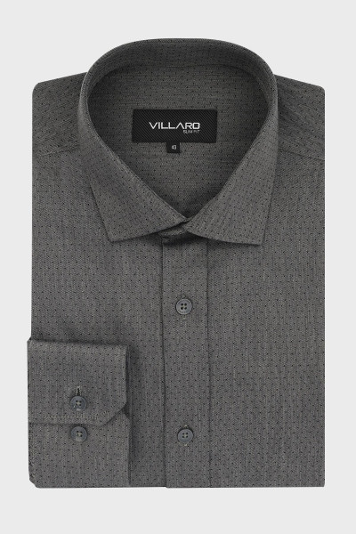 Szara koszula męska wzór jodełka | Villaro