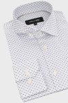 Męska biała koszula microwzór | Villaro