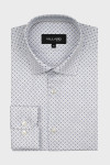 Męska biała koszula microwzór | Villaro