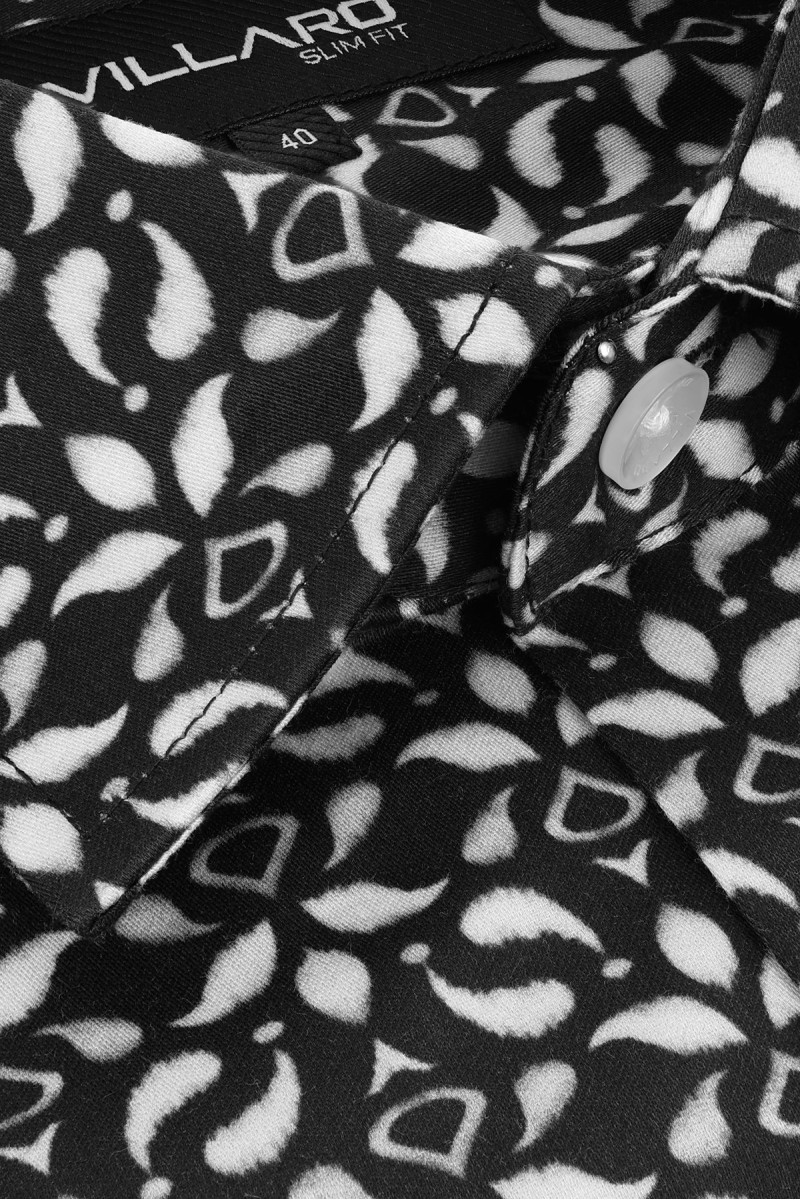 Czarna koszula męska wzorzysta | Villaro