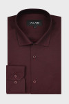 Bordowa koszula męska struktura | Villaro