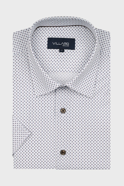 Męska biała koszula w drobny wzór | Villaro