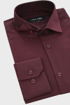 Bordowa koszula męska struktura | Villaro