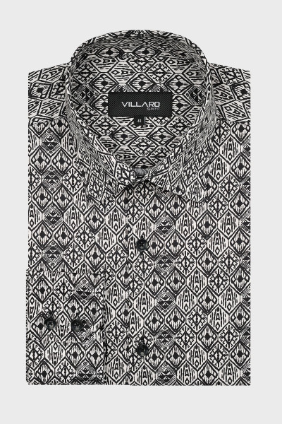 Czarna koszula męska wzór | Villaro