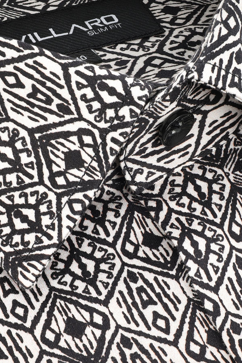 Czarna koszula męska wzór | Villaro