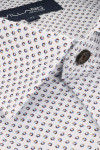 Koszula męska biała, drobny wzór, elegancka | Villaro