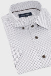 Męska biała koszula w drobny wzór | Villaro