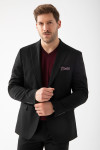 Czarna marynarka męska struktura | Villaro