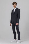 Granatowe spodnie męskie wizytowe struktura | Villaro