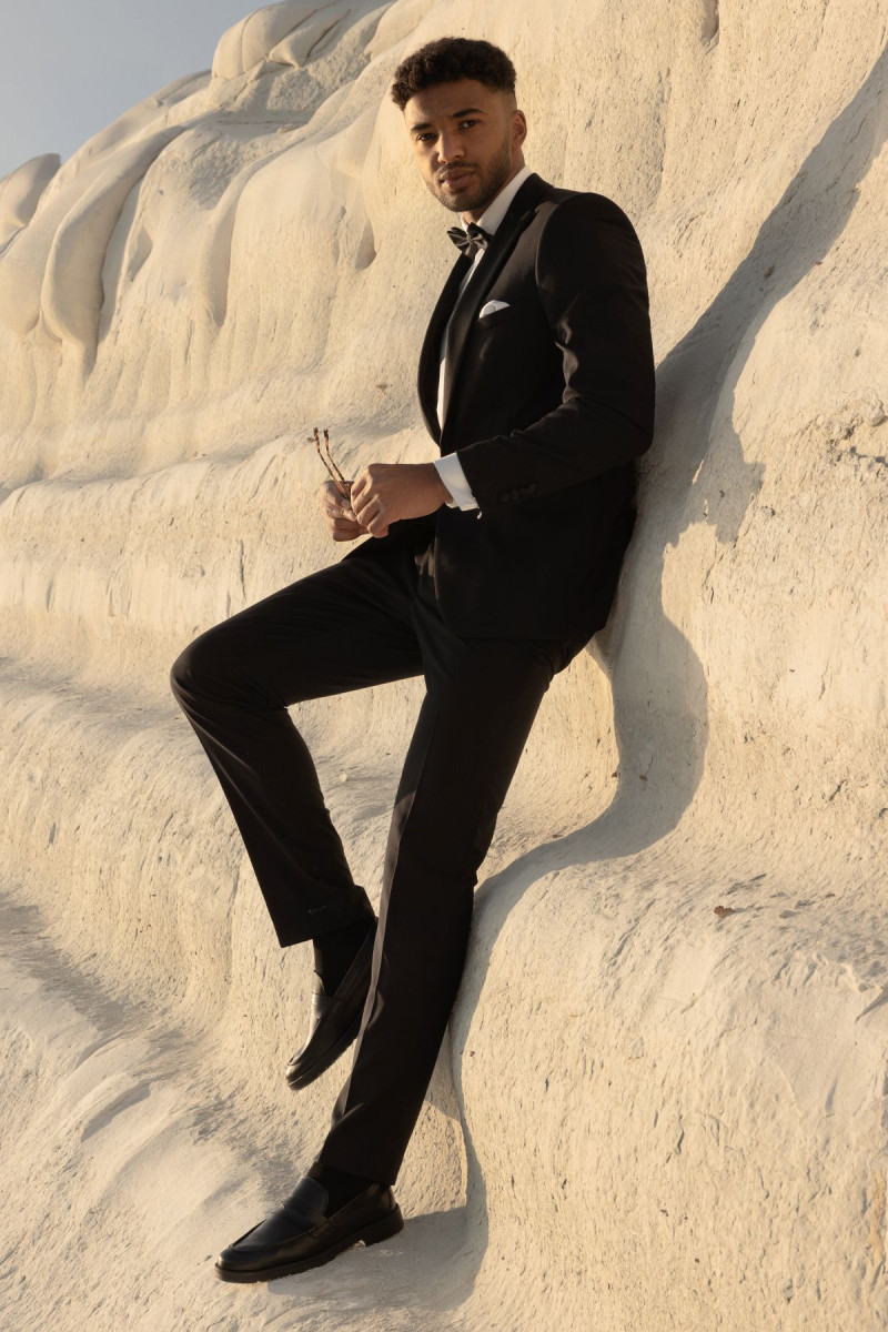 Czarny Smoking Męski