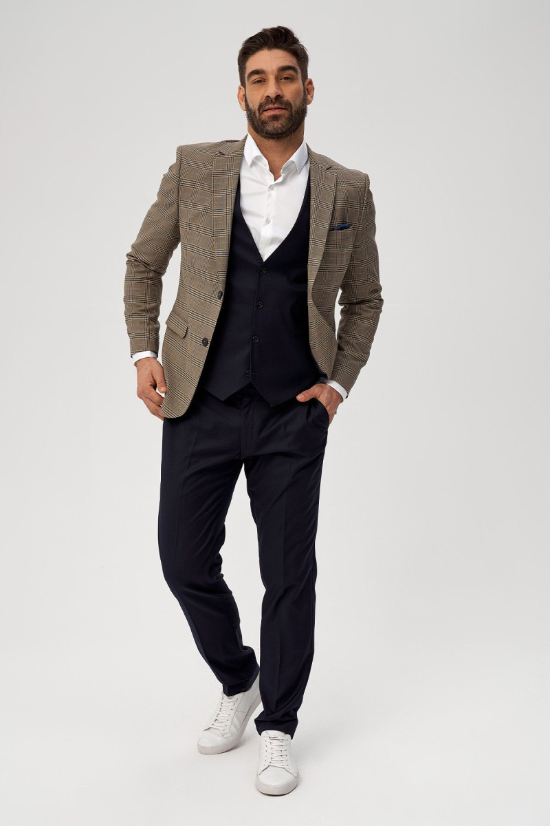 Granatowe spodnie męskie wizytowe | Villaro