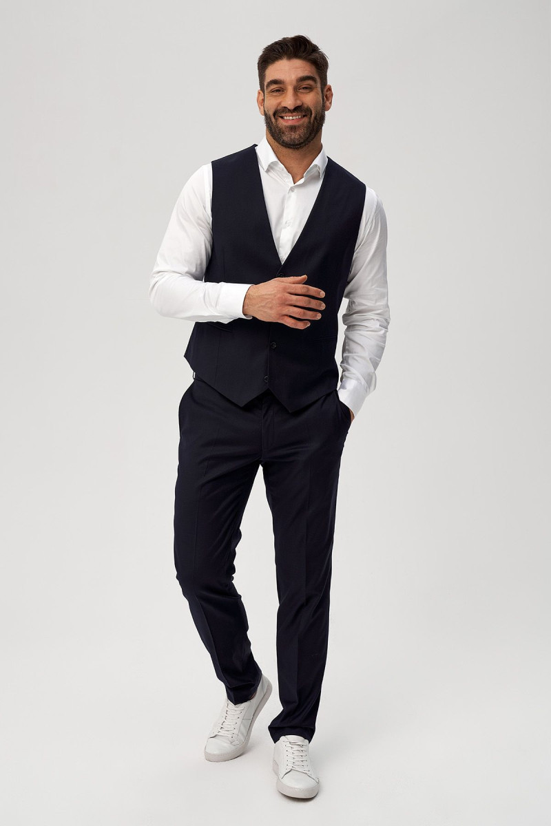 Granatowe spodnie męskie wizytowe | Villaro