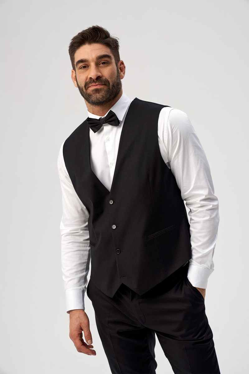 Czarna kamizelka męska | Villaro