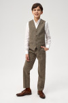 Beżowa kamizelka chłopięca wzór krata | Villaro