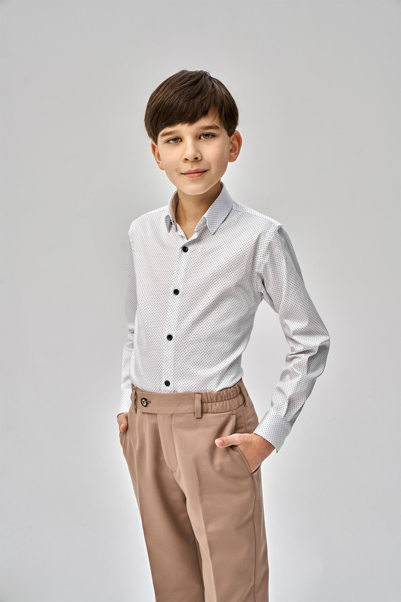 Beżowe Spodnie Chłopięce Wizytowe | Villaro