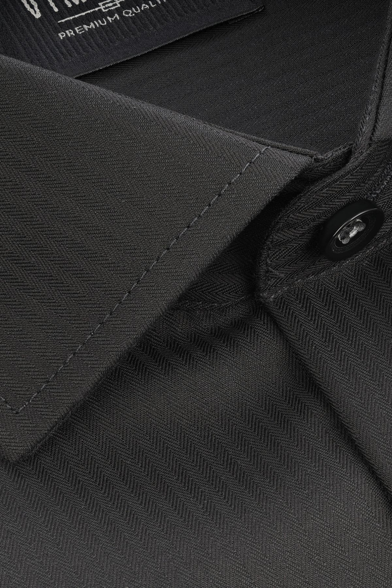 Czarna koszula męska wzór prążek | Villaro