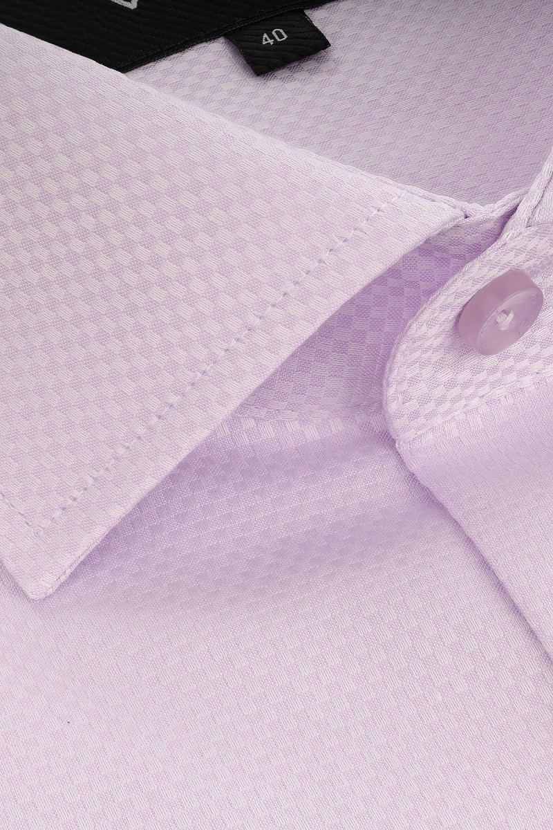 Fioletowa koszula męska struktura | Villaro