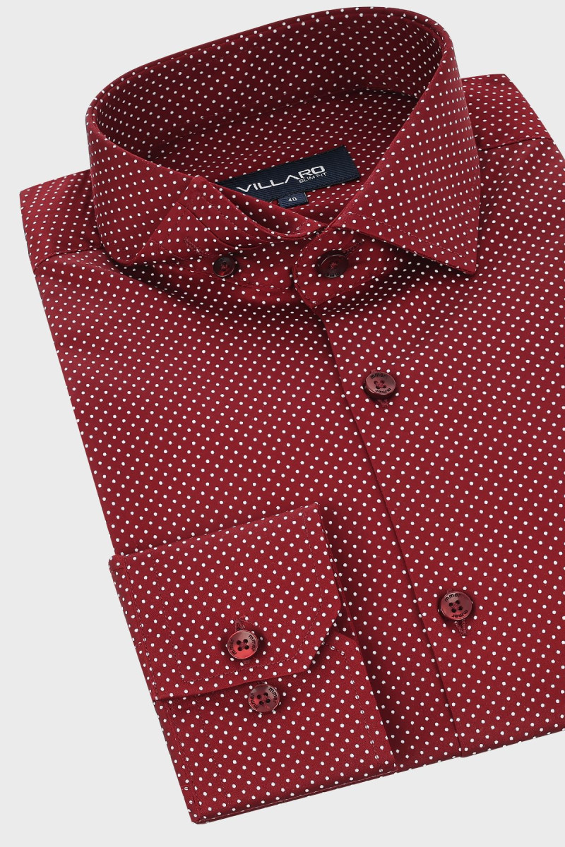 Bordowa koszula wizytowa VILLARO
