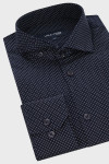 Granatowa koszula męska wzór kropki | Villaro