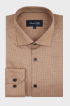 Beżowa koszula męska wzór kropki | Villaro
