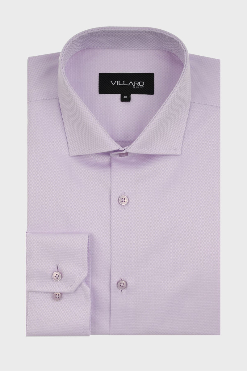 Fioletowa koszula męska struktura | Villaro