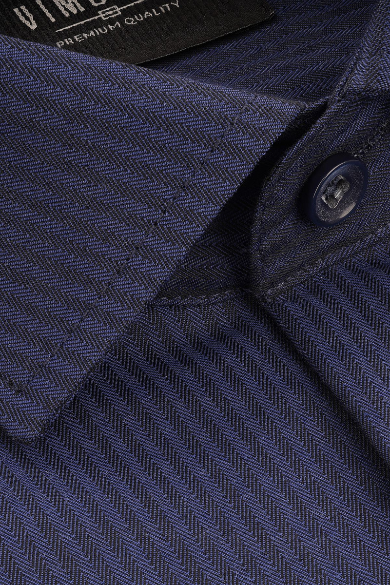 Granatowa koszula męska wzór prążek | Villaro