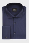 Granatowa koszula męska wzór prążek | Villaro