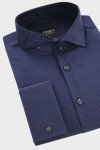 Granatowa koszula męska wzór prążek | Villaro