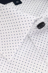 Biała koszula męska wzór kropki | Villaro