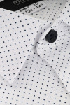 Biała koszula chłopięca wzór granatowe kropki | Villaro