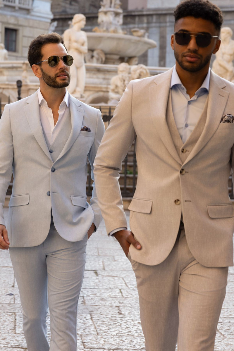 Niebieskie spodnie męskie eleganckie | Villaro