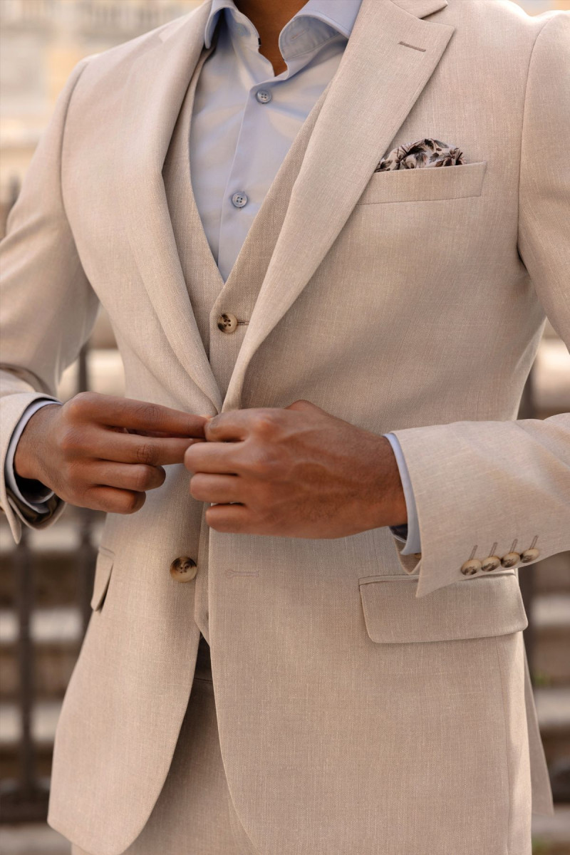 Beżowa kamizelka męska | Villaro