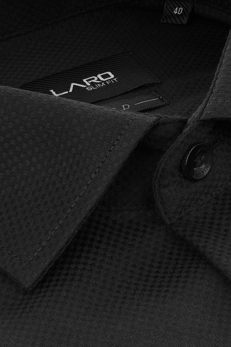 Czarna koszula męska struktura | Villaro