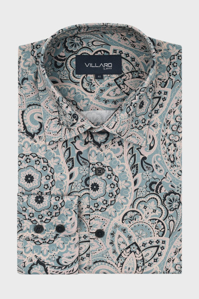 Szara koszula męska wzór | Villaro