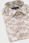 Beżowa koszula męska drukowany wzór | Villaro